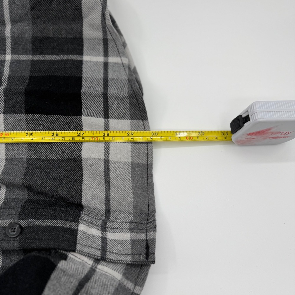 Woolrich Mens Granite Plaid Flannel Button Down Shirt Grey Black White Large NEW - Picture 11 of 11